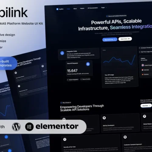 Apilink – API as a Service SAAS Platform Elementor Template Kit for Developer Solutions