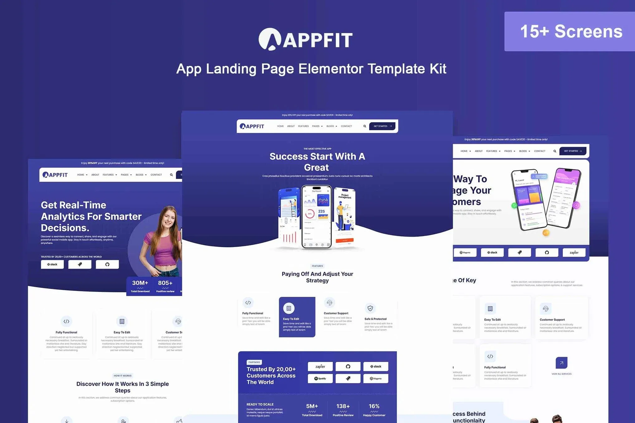 Appfit - App Landing Page Elementor Pro Template Kit Appfit - App Landing Page Elementor Pro Template Kit - Image 1