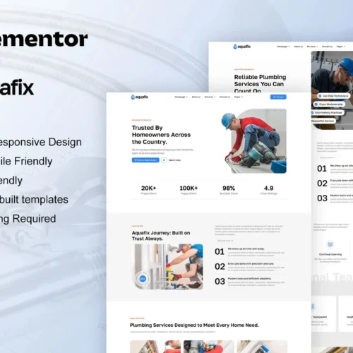 Aquafix - Plumber & Repair Service Elementor Template Kit