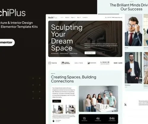 Archiplus - Architecture and Interior Design Agency Elementor Pro Template Kit