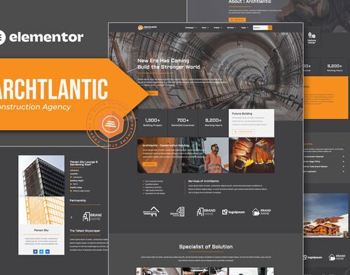 Archtlantic - Construction Agency Elementor Template Kit
