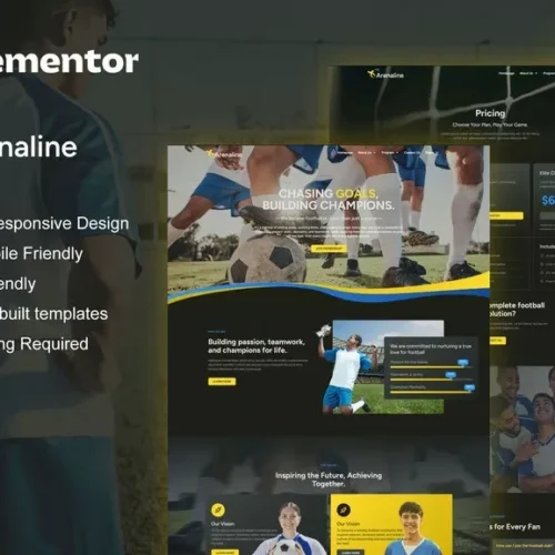 Arenaline - Football Club & Sports Academy Elementor Template Kit