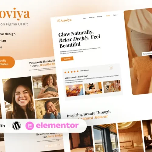 Aroviya - Beauty and Spa Salon Elementor Template Kit for Wellness and Self-Care Services
