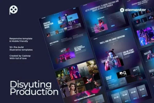 best production house Elementor template for film studios download