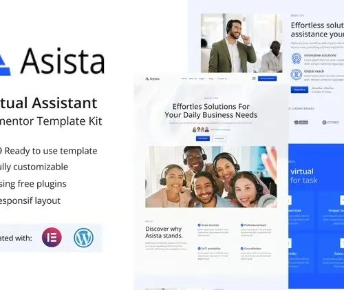 Asista - Virtual Assistant  Elementor Template Kit