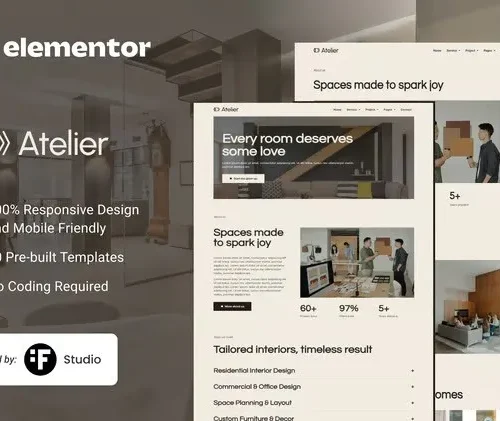 Atelier – Interior Design Elementor Template Kit