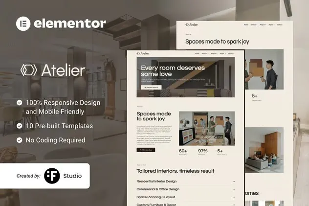 Atelier – Interior Design Elementor Template Kit Atelier – Interior Design Elementor Template Kit - Image 1