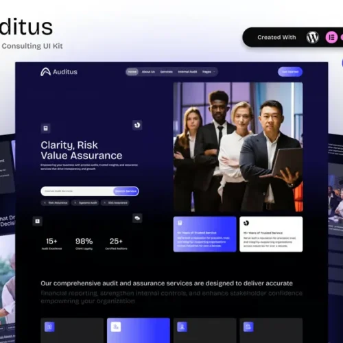 Auditus - Audit and Assurance Consulting Elementor Template Kit for Financial Firms