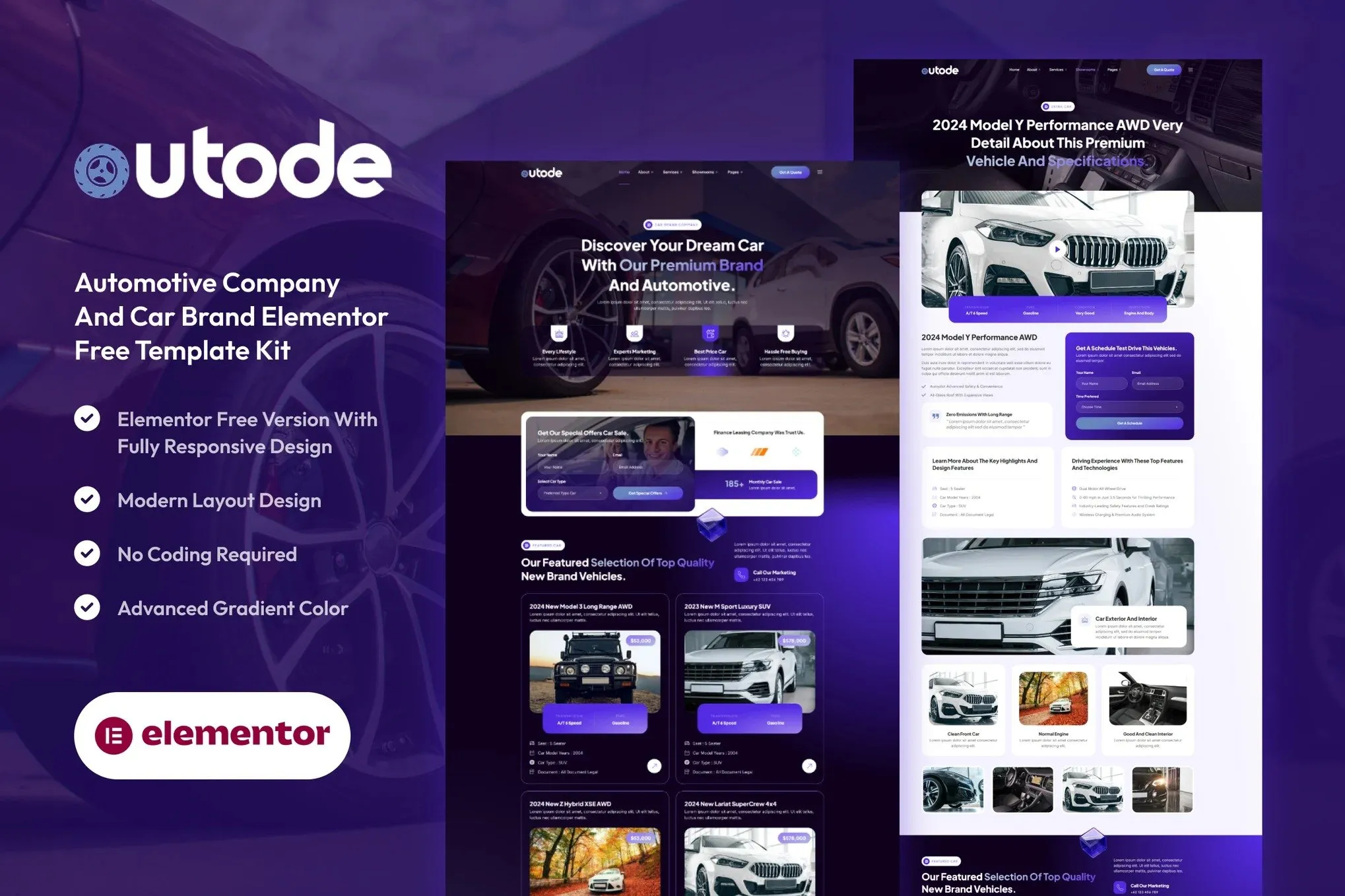 Autode - Automotive Company And Car Brand Elementor Template Kit Autode - Automotive Company And Car Brand Elementor Template Kit - Image 1