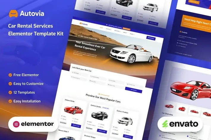 Autovia - Car Rental Service Elementor Template Kit Autovia - Car Rental Service Elementor Template Kit - Image 1