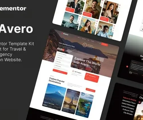 Avero - Travel & Tour Agency Elementor Template Kits