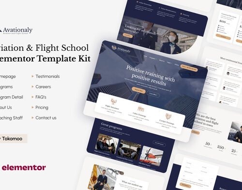 Aviationaly - Aviation & Flight School Elementor Template Kit