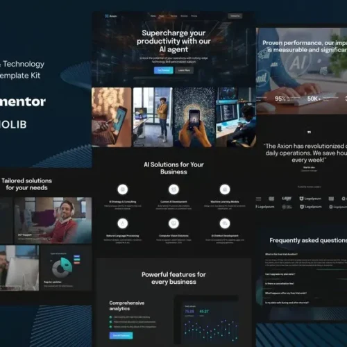 Axion - AI Agency & Technology Elementor Template Kit
