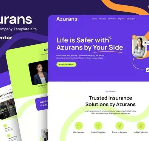 Azurans - Insurance Company Elementor Template Kit