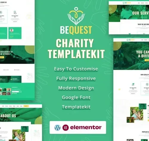 BEQUEST | Nonprofit Charity & Donation Elementor Template Kit