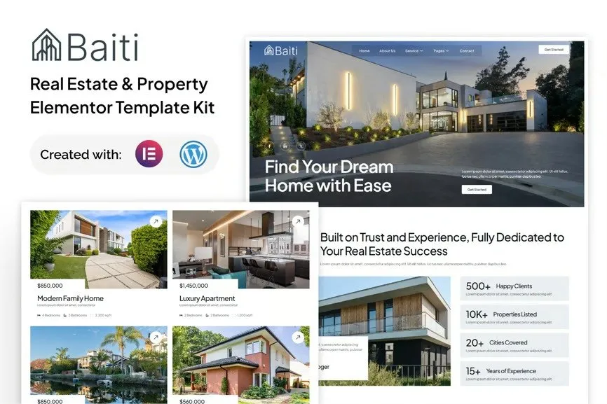 Baiti - Real Estate & Property Elementor Template Kit Baiti - Real Estate & Property Elementor Template Kit - Image 1
