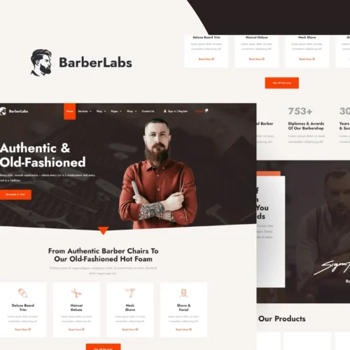 BarberLabs - Barber Shop Elementor Pro Template Kit