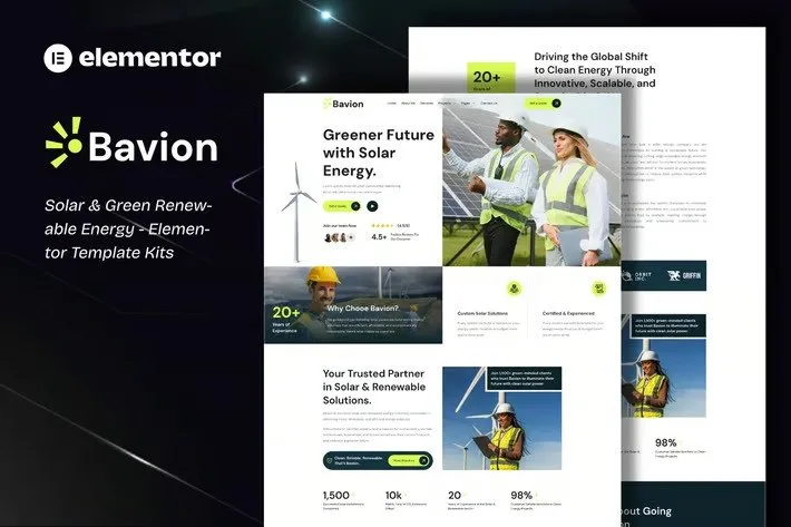 Bavion - Solar & Renewable Energy Elementor Template Kit Bavion - Solar & Renewable Energy Elementor Template Kit - Image 1