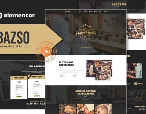 Bazso - Barbershop Elementor Template Kit
