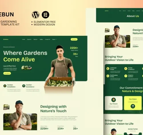 Berkebun - Landscape & Gardening Elementor Template Kit