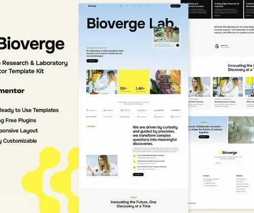 Bioverge - Science Research & Laboratory Elementor Template Kit