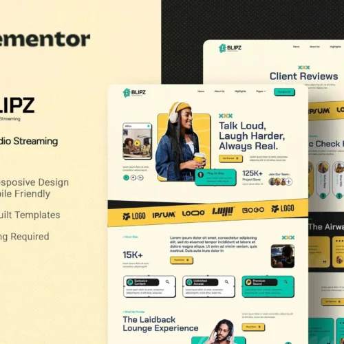 Blipz - Podcast & Radio Streaming Elementor Template Kit