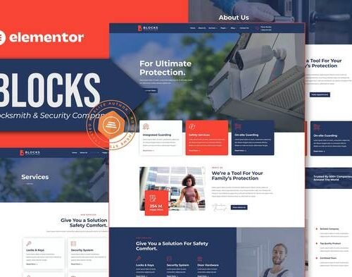 Blocks - Locksmith & Security Company Elementor Template Kit