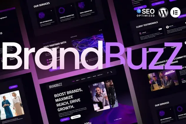 BrandBuzz - Digital Agency Elementor Kit best digital agency elementor template download