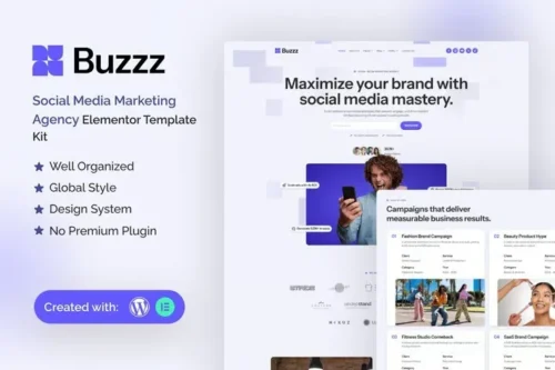 best Buzzz social media agency template download