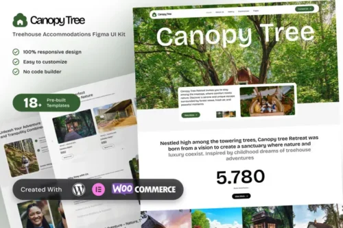 best treehouse Elementor template kit for nature retreats