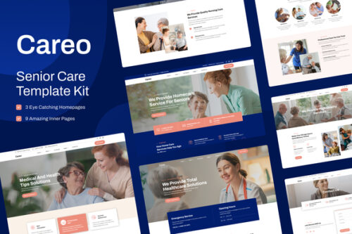 best senior care Elementor template kit instant download