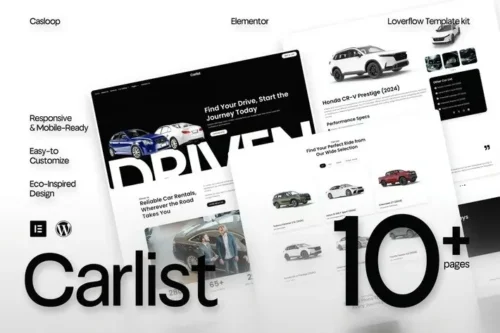 best Car Rental Elementor Template instant download