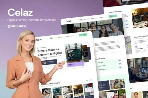 best digital learning platform Elementor template instant download