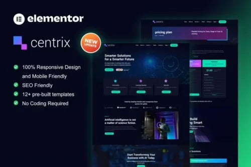 best AI tech Elementor template kit instant download