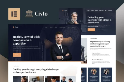 best Civlo law firm website template instant download