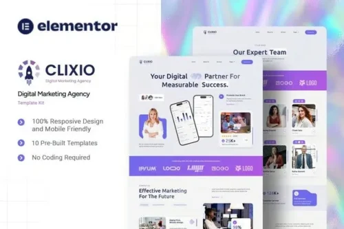 best digital marketing agency Elementor template kit download