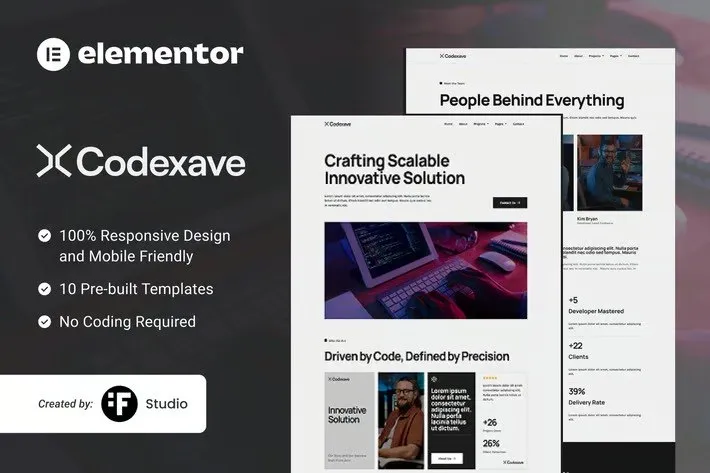 Codexave – Digital Solutions Elementor Template Kit best Codexave Elementor template kit instant download