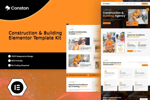 best Conston Elementor construction template download