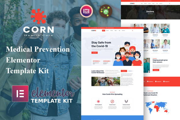 Corn - Medical Prevention Elementor Template Kit best medical prevention Elementor template instant download