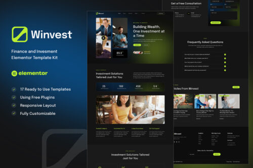 best Elementor finance template for investment websites instant download