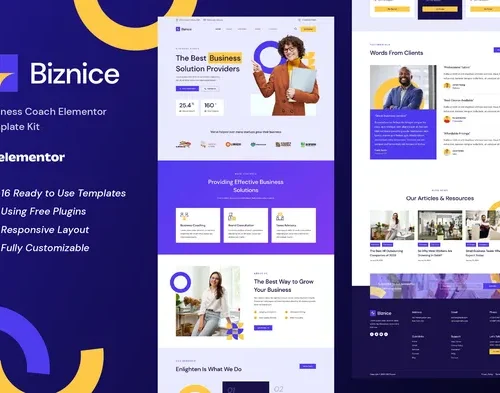 Biznice - Business Coach Elementor Template Kit