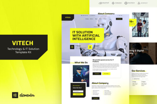best Vitech IT solution template kit instant download