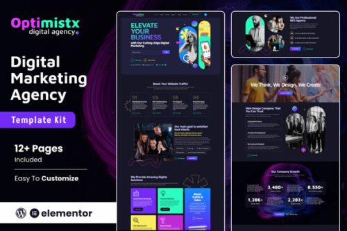 best SEO agency Elementor template kit instant download