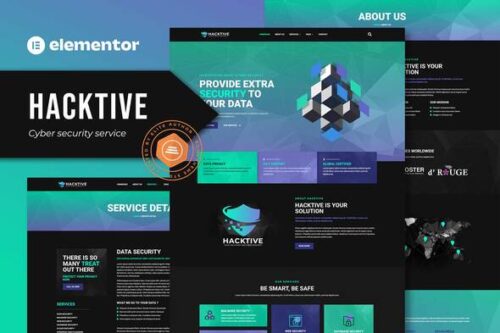 best cybersecurity elementor template kit instant download