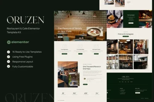 best Oruzen restaurant Elementor template download