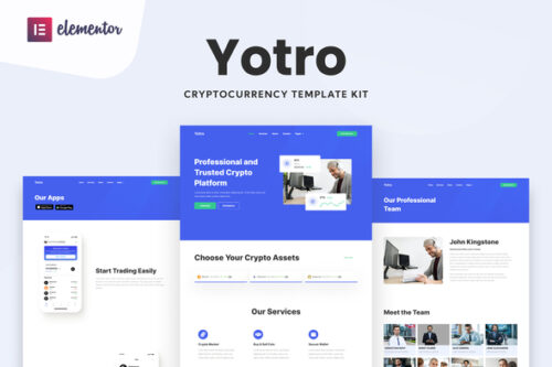 best cryptocurrency Elementor template kit instant download
