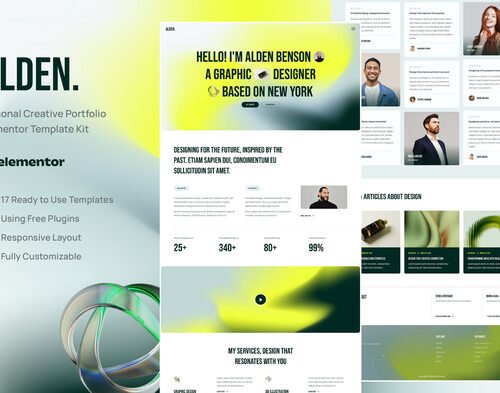 Alden - Personal Creative Portfolio Elementor Template Kit