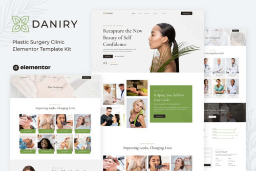 best plastic surgery Elementor template kit instant download