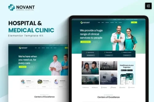 best hospital Elementor template kit instant download
