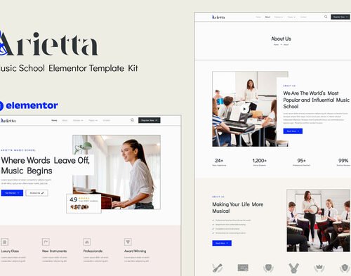 Arietta - Music School Elementor Template Kit